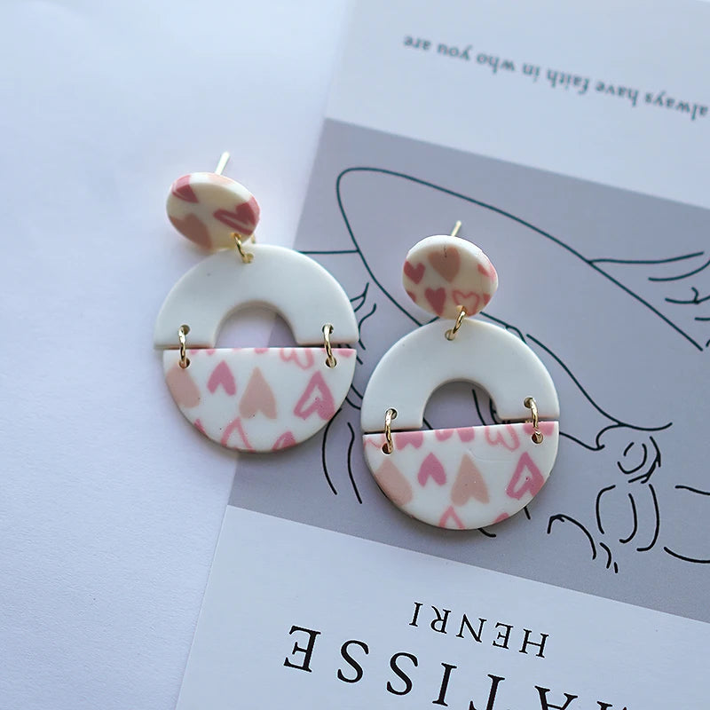 Heart Pattern Long Earrings
