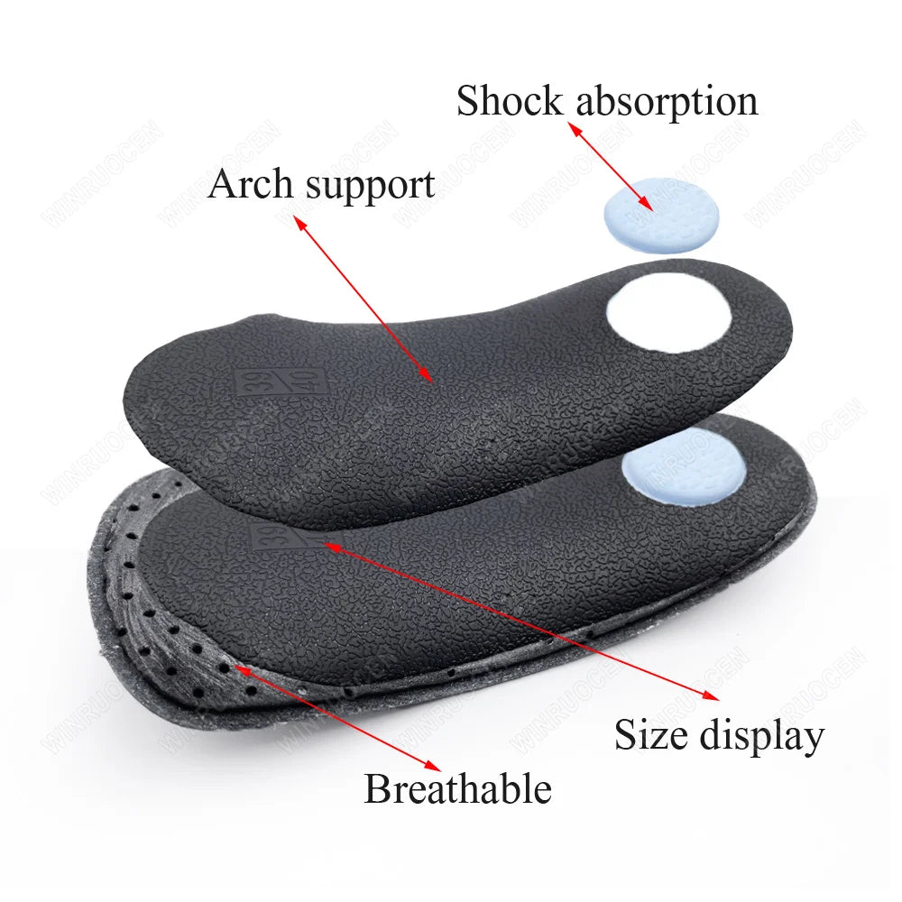 3/4 Leather Orthotic Arch Support Insoles