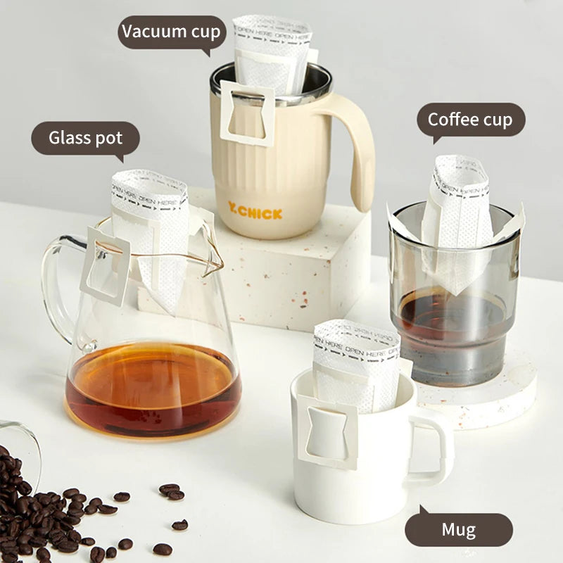 Portable Single-Serve Drip Coffee Filter Bags for Fresh Brew Coffee & Tea