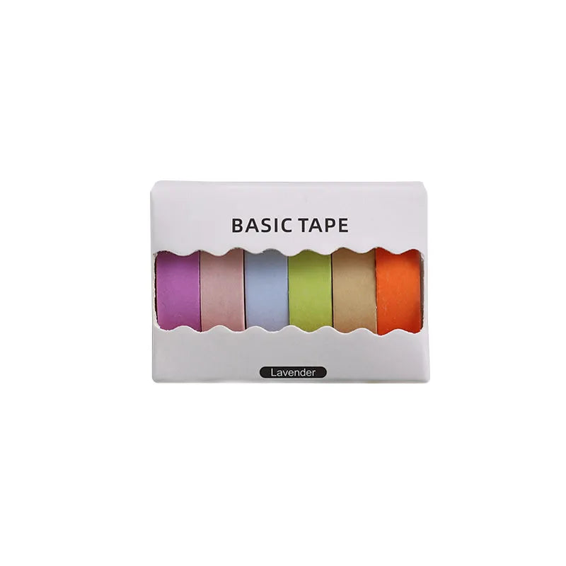 6-Pack Pastel Washi Masking Tape Set – 0.9cm × 3m