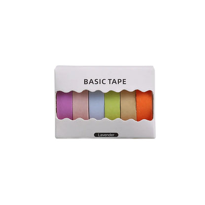 6-Pack Pastel Washi Masking Tape Set – 0.9cm × 3m