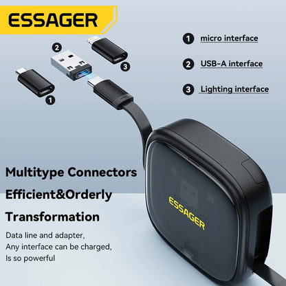 Essager 60W Retractable USB-C Cable Storage Box