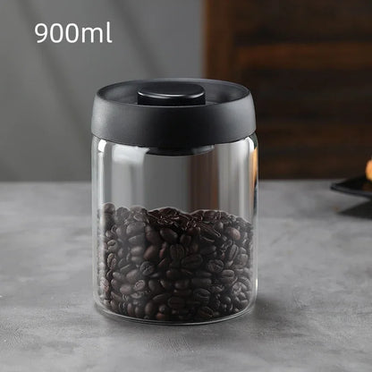 Vacuum Glass Coffee Bean Storage Jar