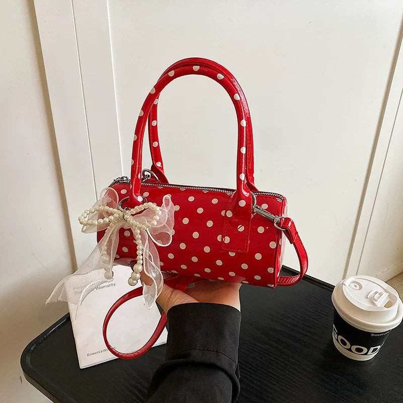 Women’s Polka Dot Barrel Shoulder Bag