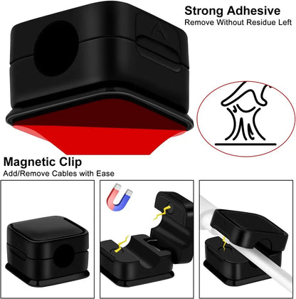 Magnetic Cable Clips & Cord Organiser Set