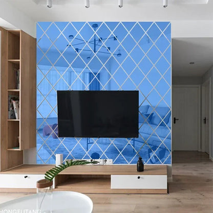 3D Diamond Acrylic Mirror Wall Stickers