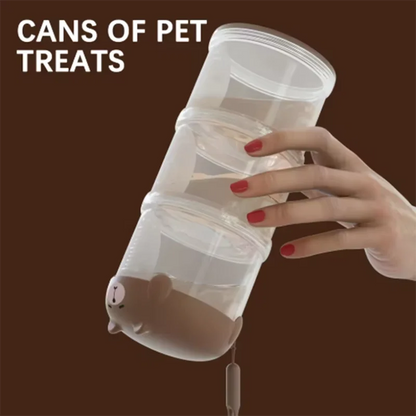Portable 3-Layer Pet Treat Storage Box for Dogs