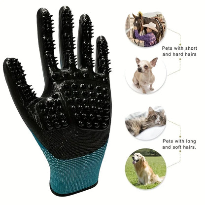 Gentle Pet Grooming Glove for Cats, Dogs & Horses