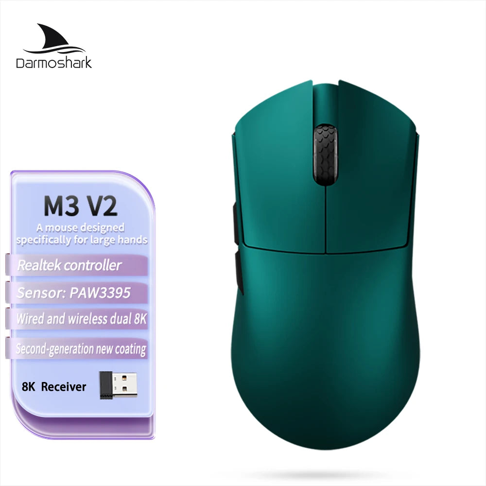 Darmoshark M3 V2 Ultralight Gaming Mouse with PAW3395 Sensor & 8K Polling