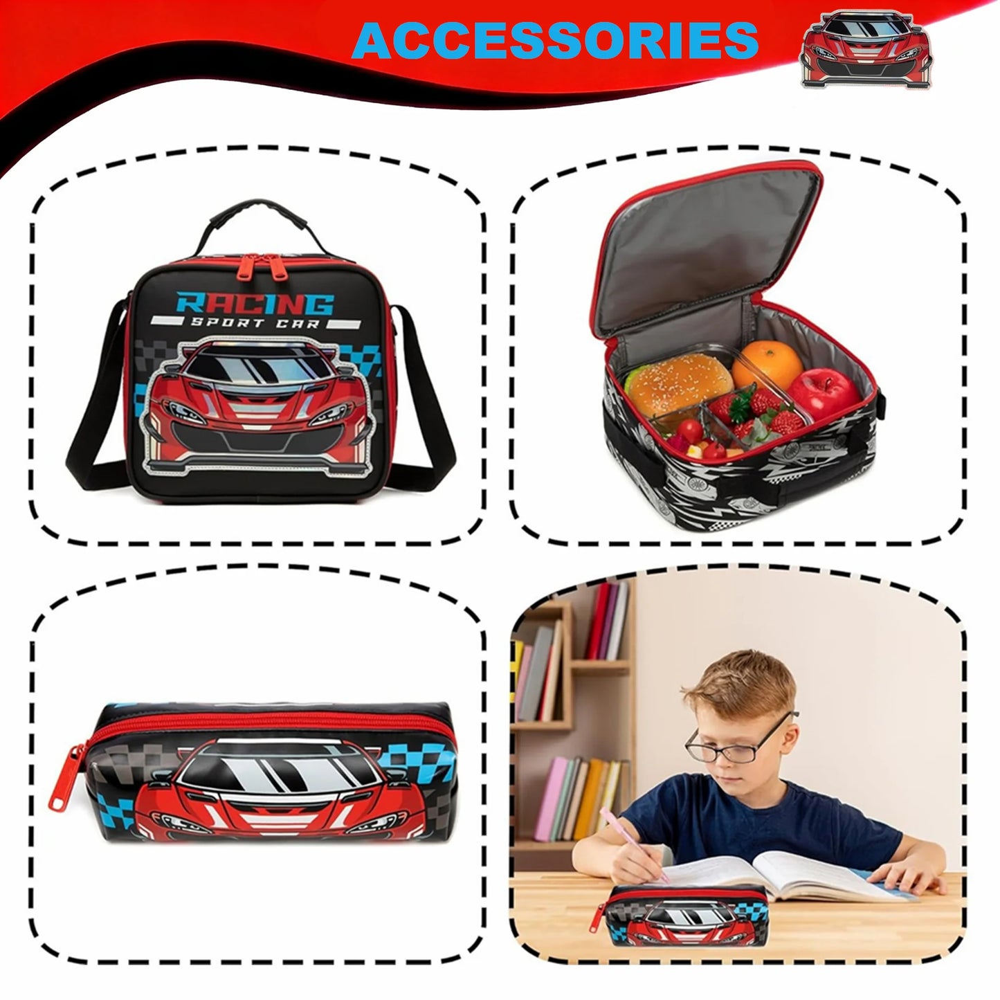 Kids Rolling School Backpack Set