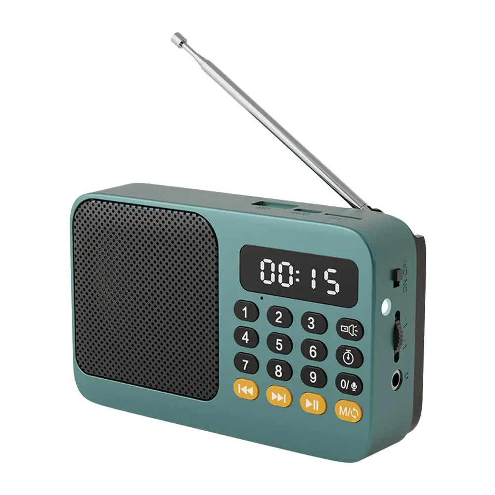 Portable FM Radio & Bluetooth Speaker with LED Light