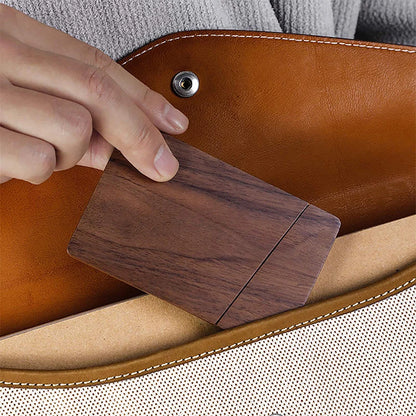 Walnut Wood Business Card Holder
