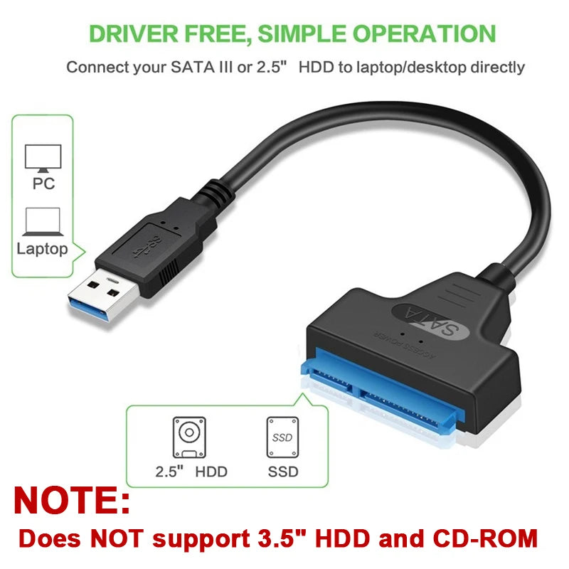 SATA to USB 3.0 Hard Drive Adapter Cable