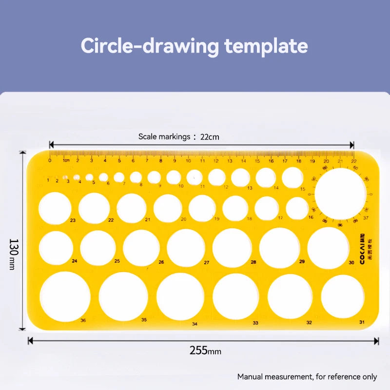 Circle & Oval Geometry Template Ruler Set