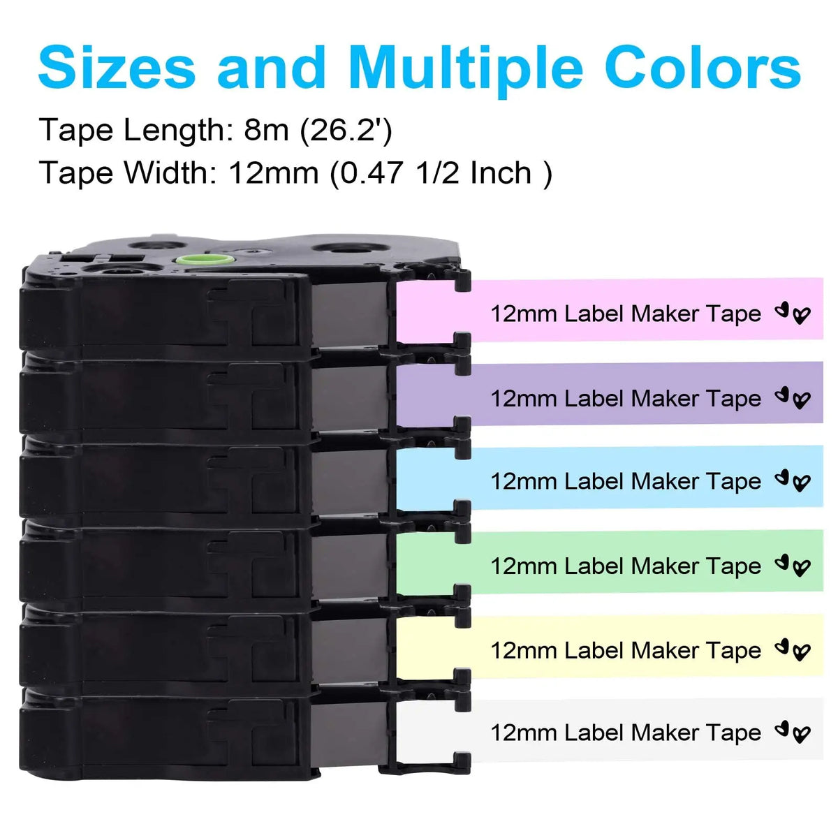 Labelife 5-Pack Compatible Brother P-Touch Label Tape Set