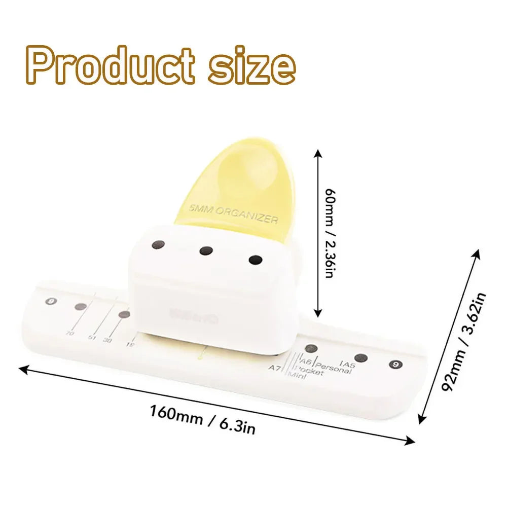 3-Hole Circular Paper Punch for DIY Planners & Notebooks