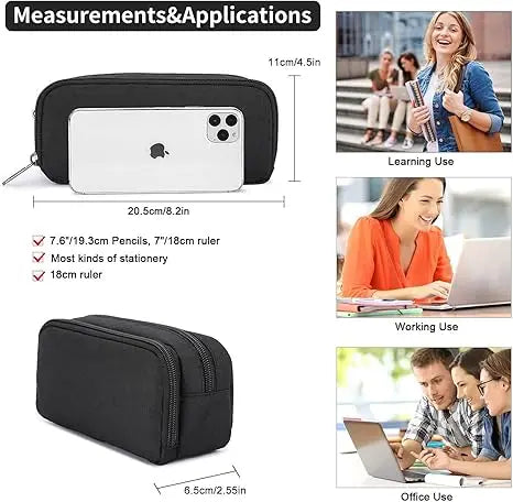 Large Capacity Multi-Compartment Pencil Case
