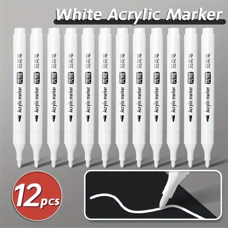 White Acrylic Paint Marker Pen Set