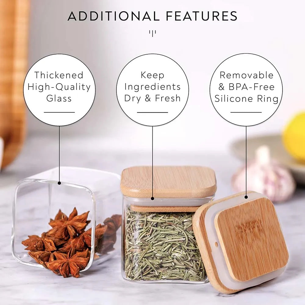 5oz Glass Jar Set with Spice Labels