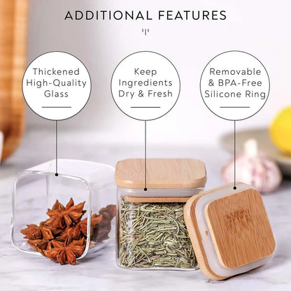 5oz Glass Jar Set with Spice Labels