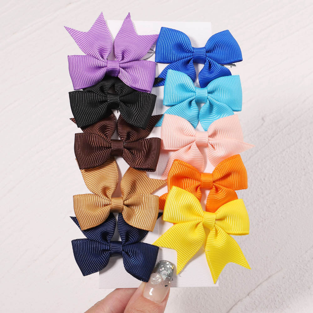 10Pcs/Set  Ribbon Bowknot Hair Clips