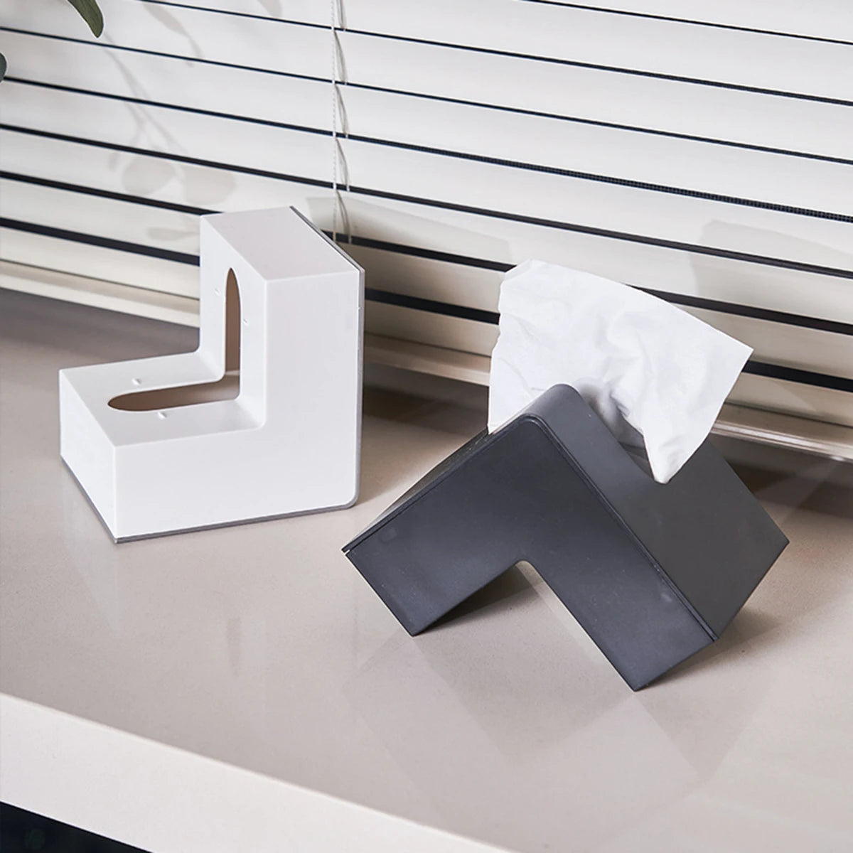 Modern Right Angle Tissue Box Holder