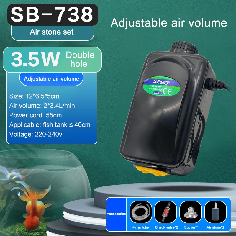 SOBO Silent Aquarium Air Pump
