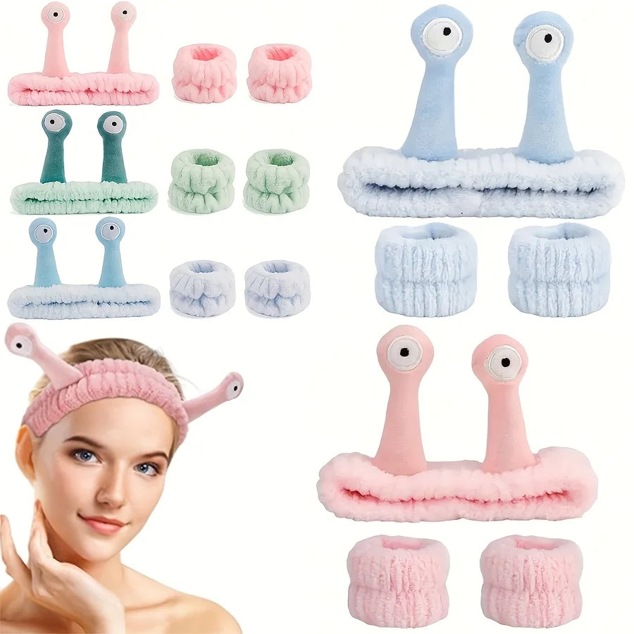 Coral Velvet Spa Headband & Wrist Towel Set