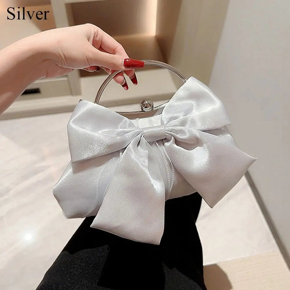Rhinestone Bow Evening Clutch