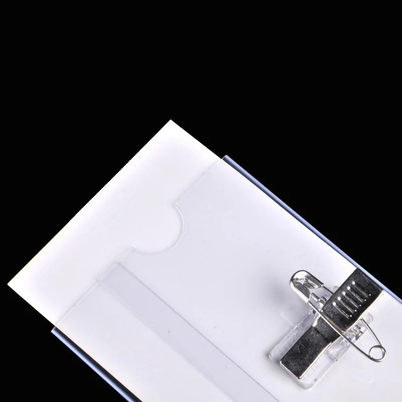 Transparent ID Badge Holders with Safety Pin Clip