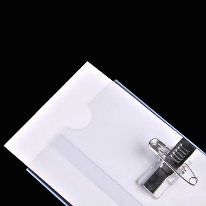 Transparent ID Badge Holders with Safety Pin Clip