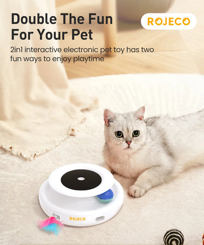 2-in-1 Automatic Cat Teaser & Rolling Ball Toy