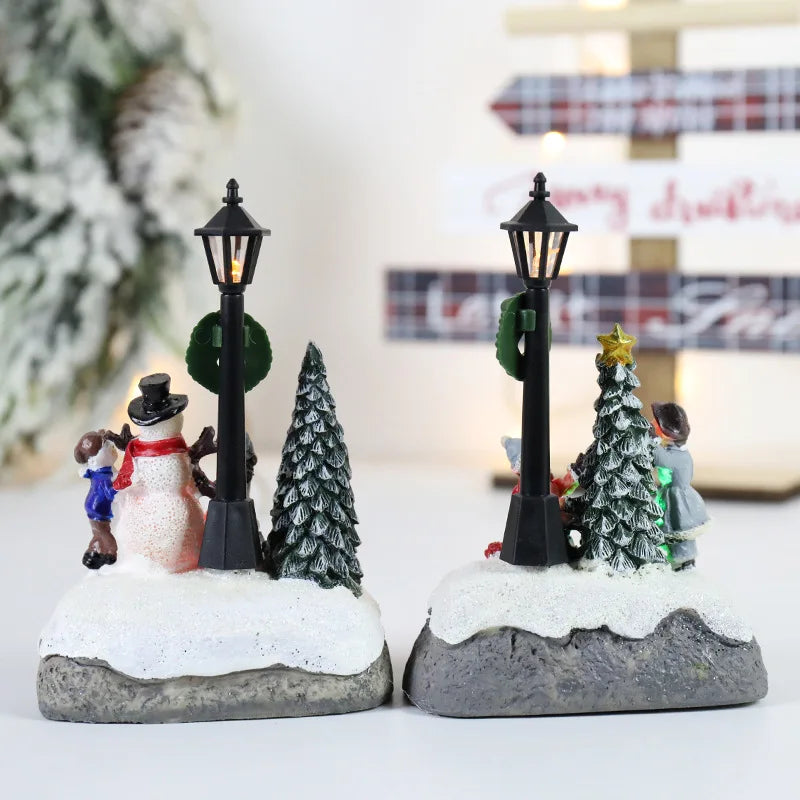 LED Christmas Village Snowman Scene