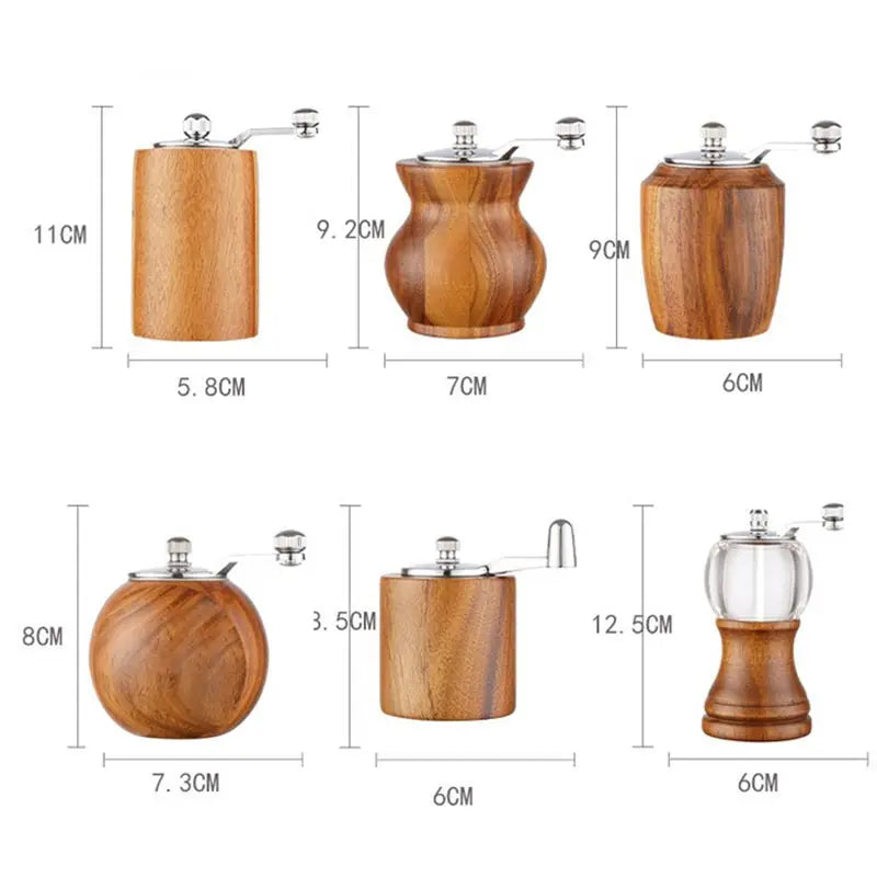 Hand-Crank Wooden Pepper Grinder