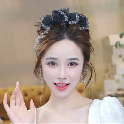 Bowknot Mesh Hair Claw Clip