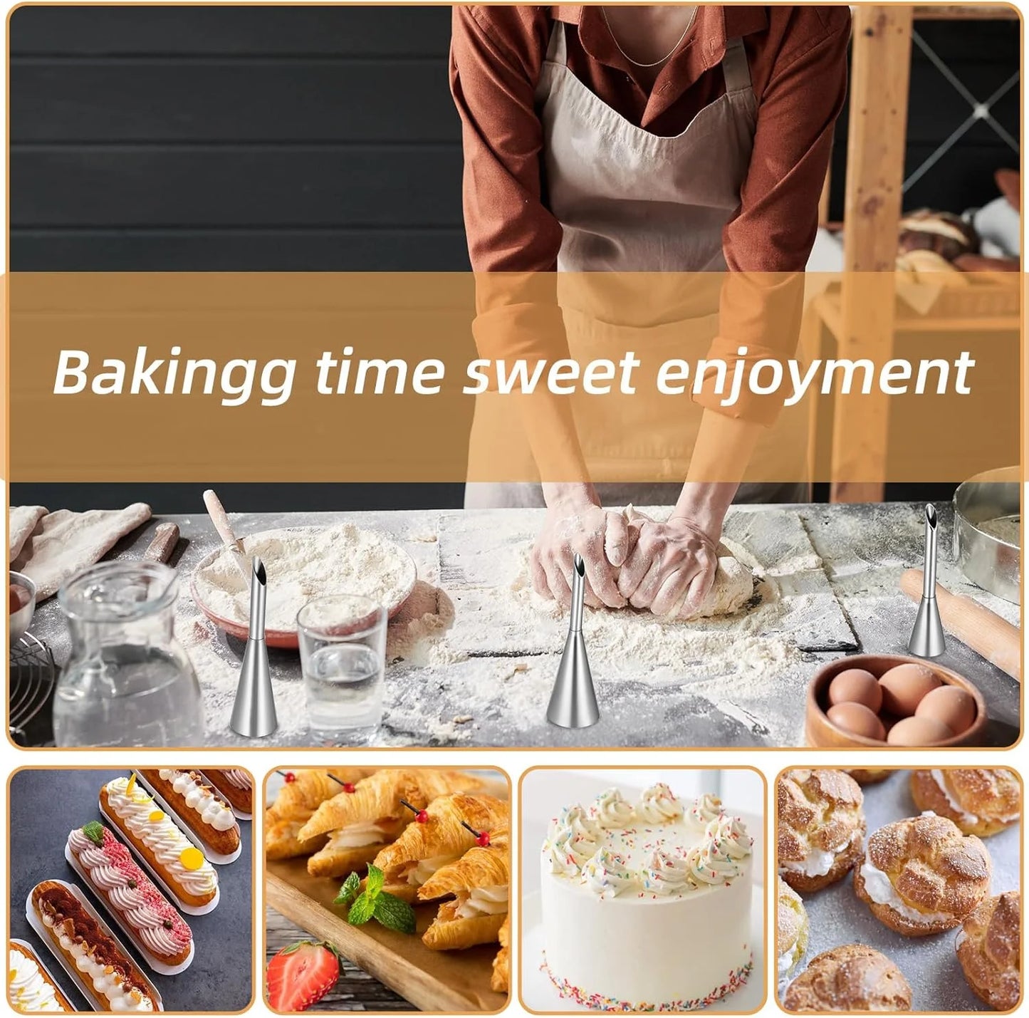 Professional Cake Decorating & Cream Filling Piping Tips Set