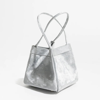 Custom Name Suede Leather Shoulder Bag with Top Handle