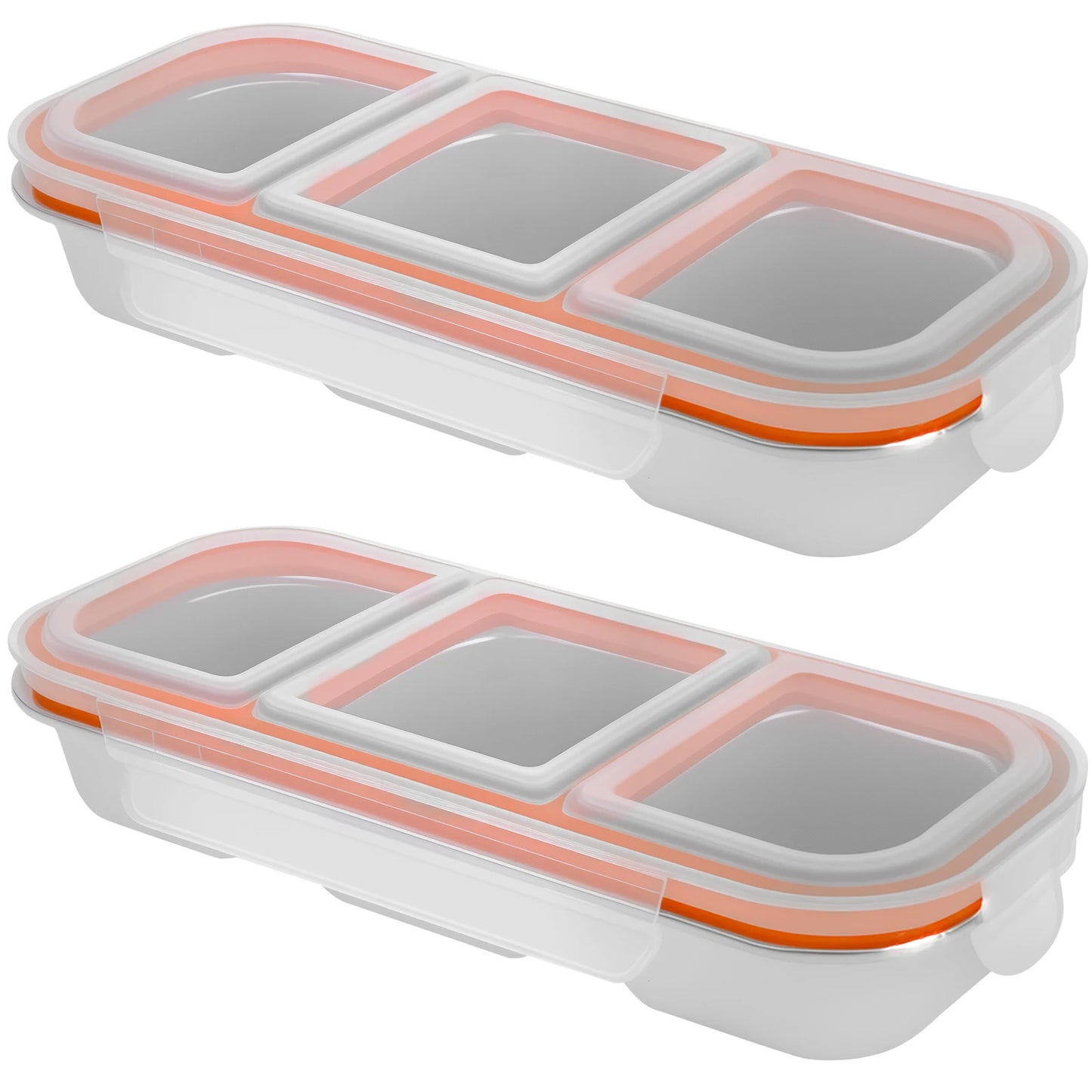 Stainless Steel Divided Bento Food Storage Box Set