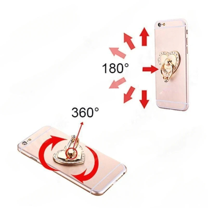 Heart-Shaped Diamond Mobile Phone Holder