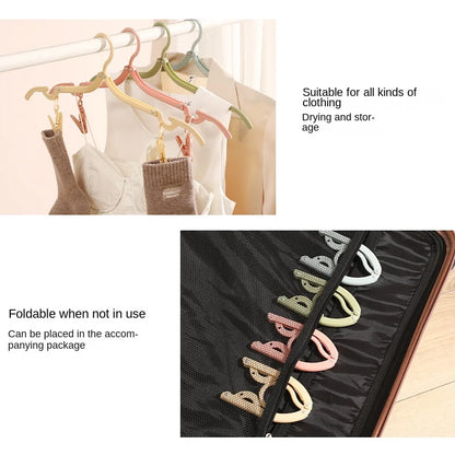 Portable Folding Travel Hanger with Sock Clips