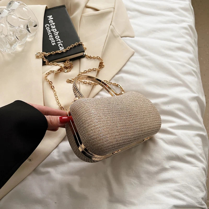 Pearl Chain Evening Shoulder Bag