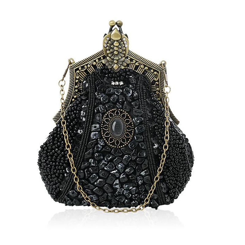 Vintage Beaded Evening Clutch Bag