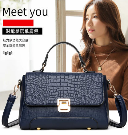 Large Capacity Leather Crossbody Handbag for Women
