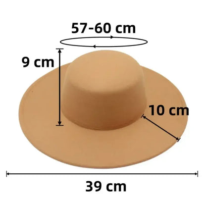 10cm Big Wide Brim French Fedora Hat