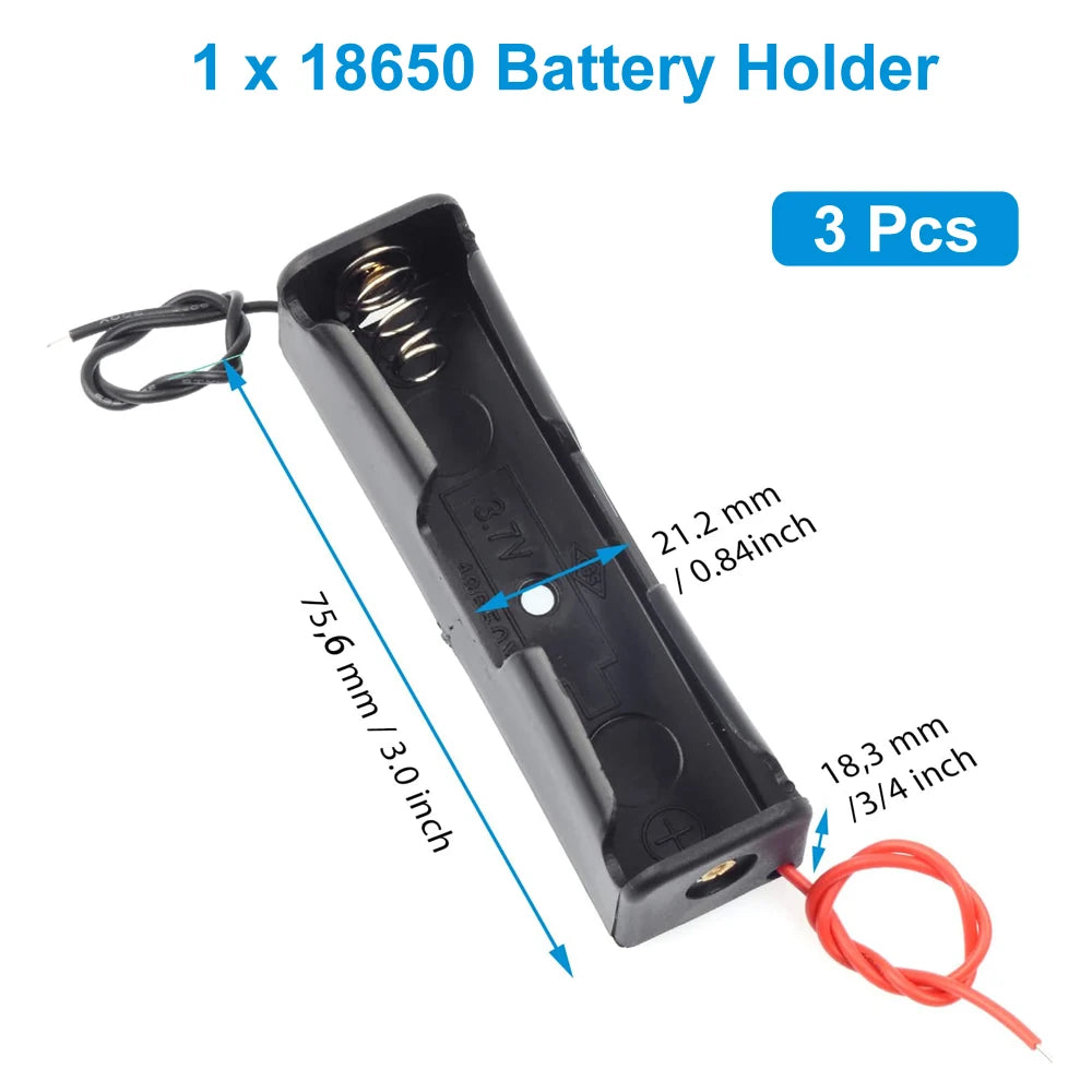 Battery Storage Holders with Red & Black Wires