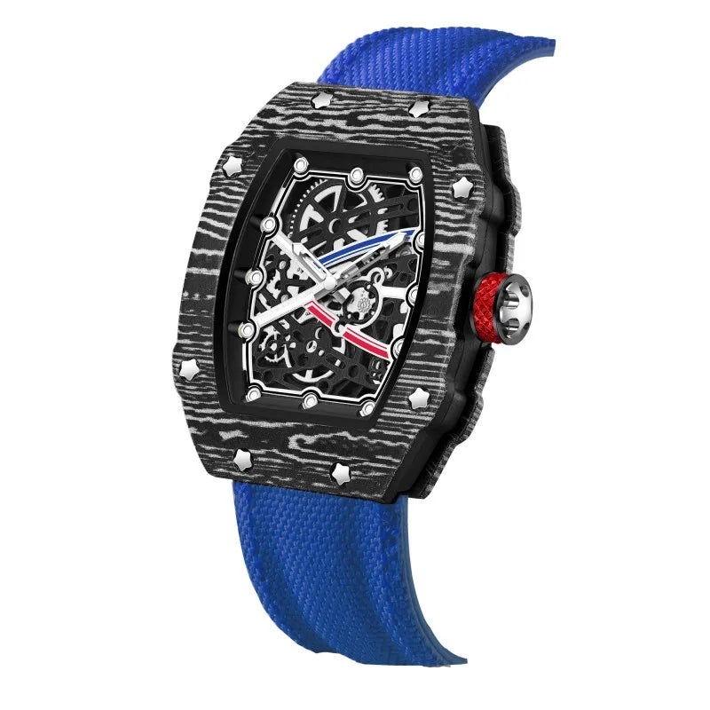 Ultra-Thin Tonneau Men's Nylon Strap Quartz Watch