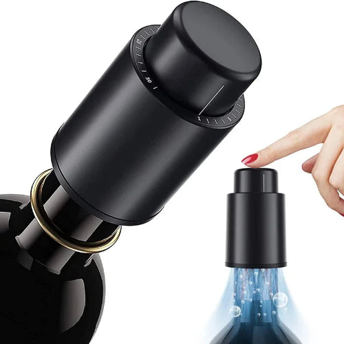 Wine bottle stopper shown on a neutral background.