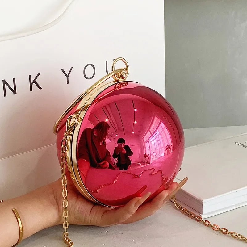 Metallic Sphere Evening Clutch Bag