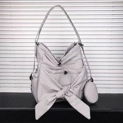 Minimalist Nylon Shoulder Tote Bag