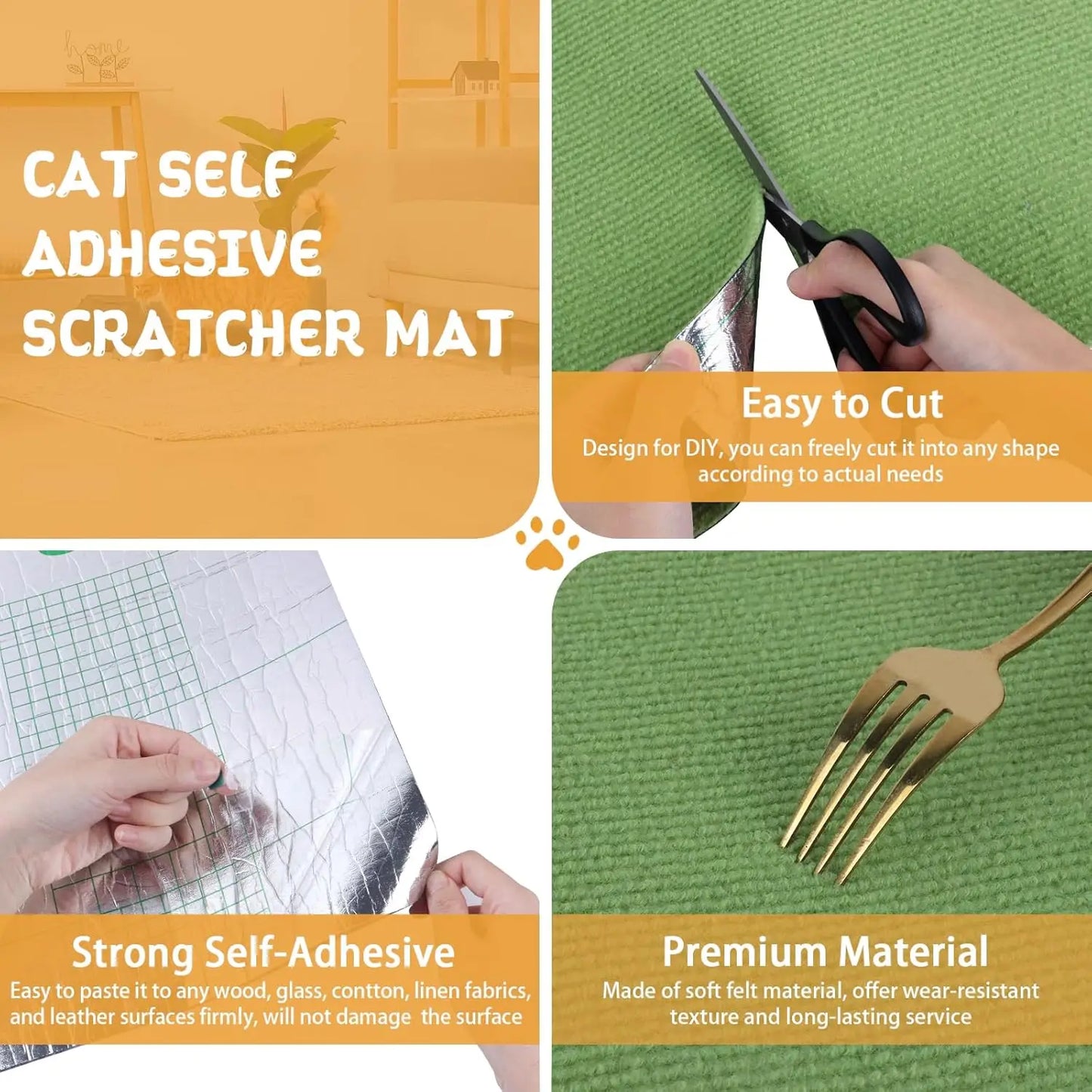 Self-Adhesive Cat Scratcher Sofa Protector Mat